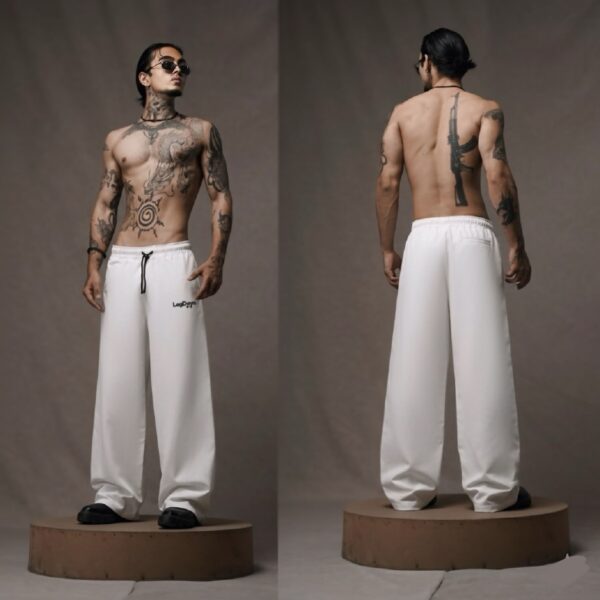 OFF-WHITE Lower Baggy-fit French cotton Unisex
