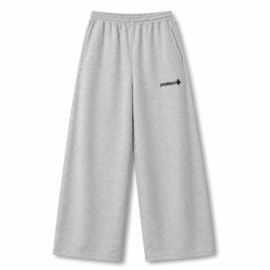 Melange grey Unisex French terry cotton baggy lower