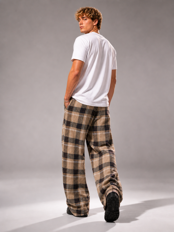Leg Days Cozy Wide-Legs – Brown Check