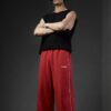 Crimson Riot baggy unisex Pants white pipine