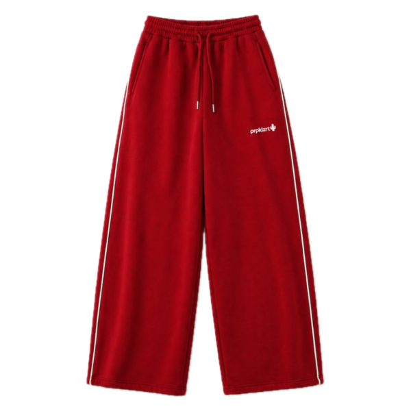 Crimson Riot baggy unisex Pants white pipine