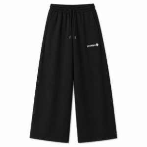 BLACK Lower baggy-fit French Cotton UNISEX