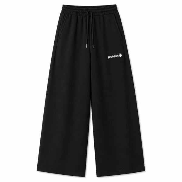 BLACK Lower baggy-fit French Cotton UNISEX