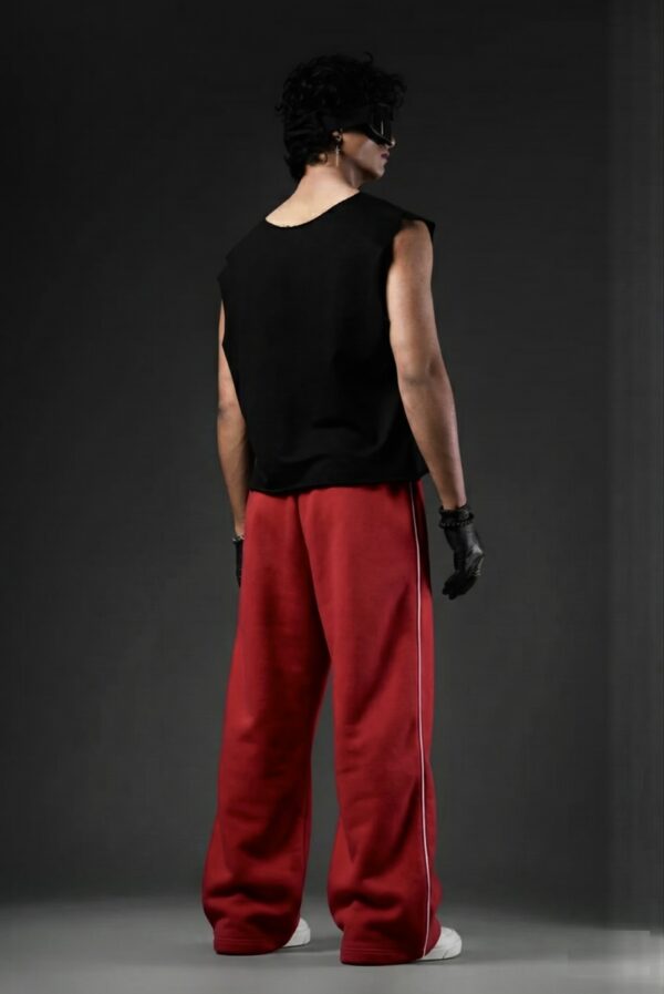 Crimson Riot baggy unisex Pants white pipine