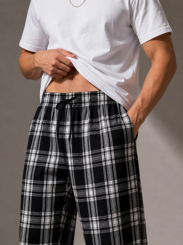 Unisex Baggy Classic Check Lower – Black/White